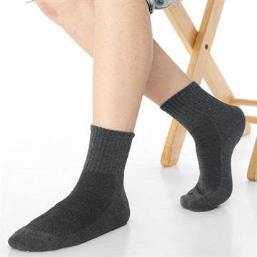 【KEROPPA】可諾帕細針毛巾底5比1氣墊1/2短襪(男女適穿)x3雙C91006深灰
