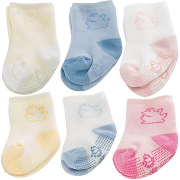 【KEROPPA】MIT0~6個月嬰兒厚底止滑短襪(綜合6雙)95001-B
