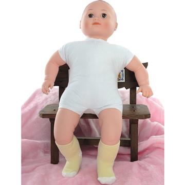 【KEROPPA】MIT6~12個月嬰兒厚底止滑1/2短襪x3雙(黃配白)95001-F