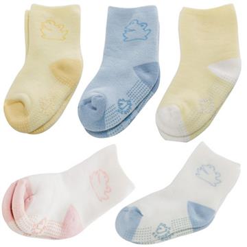 【KEROPPA】MIT12~24個月嬰兒厚底止滑短襪(綜合5雙)95001-A
