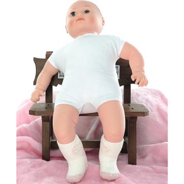 【KEROPPA】MIT0~6個月嬰兒厚底止滑1/2短襪x3雙(白配淺紅)95001-D