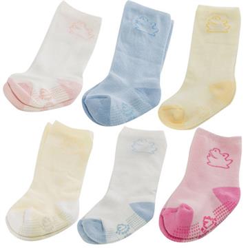 【KEROPPA】MIT6~12個月嬰兒厚底止滑1/2短襪(綜合6雙)95001-F
