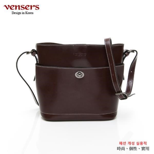 【vensers】小牛皮潮流個性斜肩背包(NL1082101咖啡)