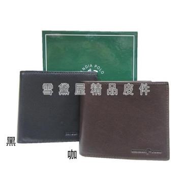 SANDIA-POLO 短夾專櫃男仕短夾100%進口軟牛皮革標準尺寸固定型證件夾附品牌禮盒