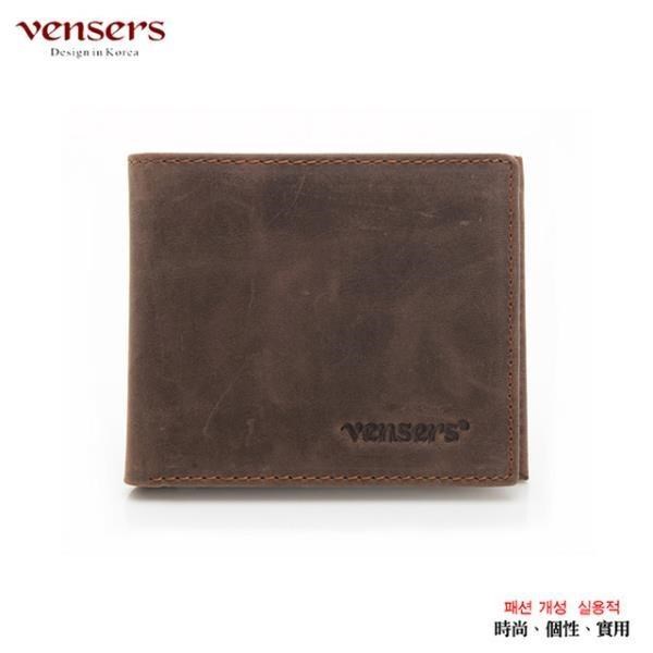 【vensers】小牛皮潮流個性皮夾(NB5302812咖啡短夾)