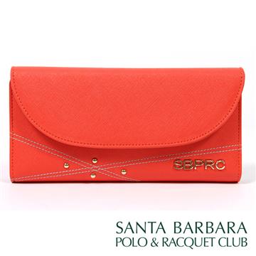 SANTA BARBARA POLO & RACQUET CLUB - 南十字星三折式長夾(橘紅色)