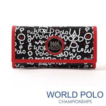 WORLD POLO-紅色搖滾二折式長夾