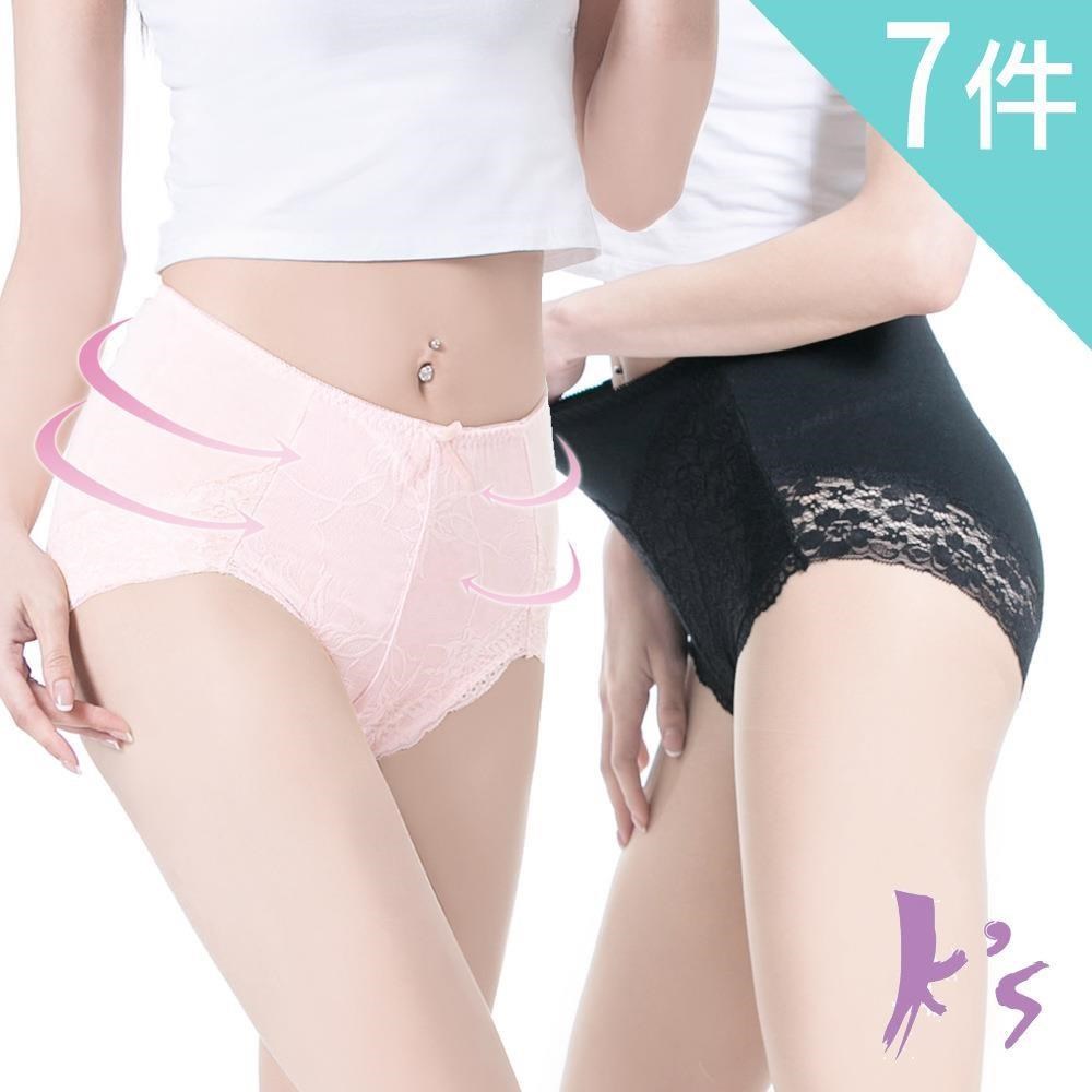 【K’s 凱恩絲】有氧蠶絲日本美臀收腹高腰內褲-7件組