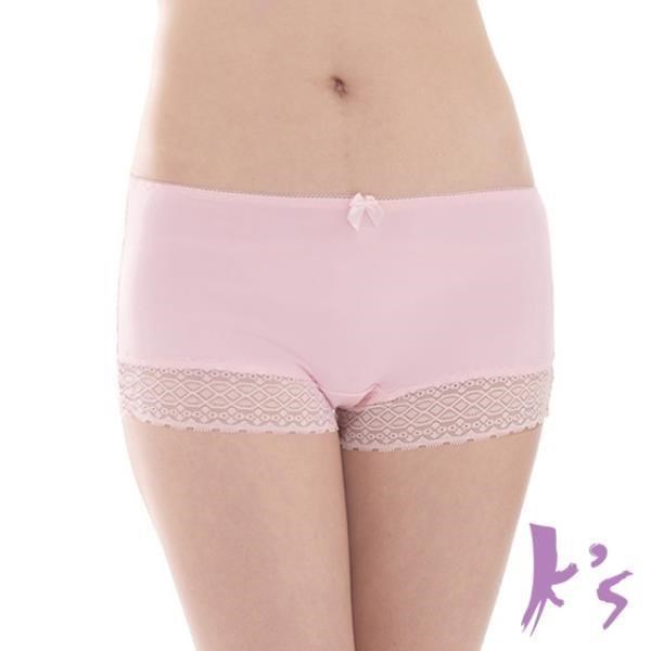 【K’s 凱恩絲】專利有氧蠶絲褲底零束縛四角平口內褲(甜美粉)