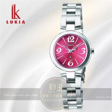 SEIKO日本精工LUKIA閃耀極致女人太陽能腕錶-熱情紅 V111-0AS0R/SSVR023J公司貨/禮物