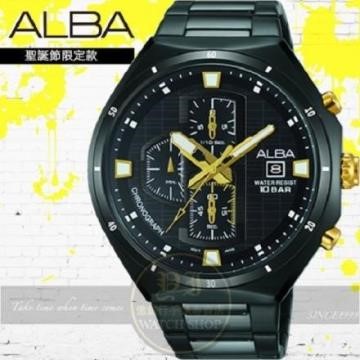 ALBA劉以豪代言聖誕節限定三環計時型男腕錶VD57-X087SD/AM3403X1公司貨