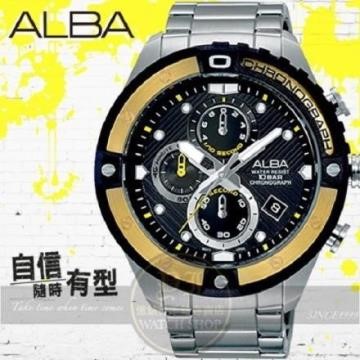 ALBA 劉以豪代言ACTIVE競速型男計時潮流腕錶VD57-X071Y/AM3324X1公司貨