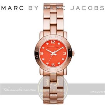 MARC BY MARC JACOBS國際精品Amy潮流時尚腕錶-紅x玫瑰金/26mm MBM3305