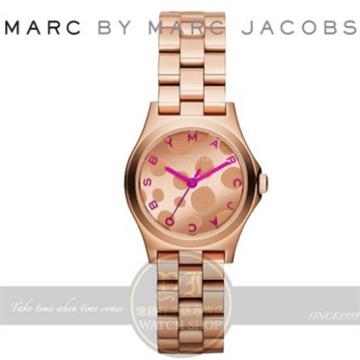 Marc by Marc Jacobs 國際精品 Henry Glossy Pop 時尚腕錶-IP玫瑰金/27mm MBM3271