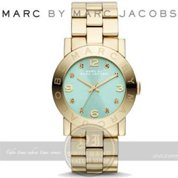 MARC BY MARC JACOBS國際精品色彩潮流時尚腕錶-土耳其綠x金/36mm MBM3301