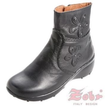 ZOBR路豹 經典真皮氣墊女短靴黑色款 3296