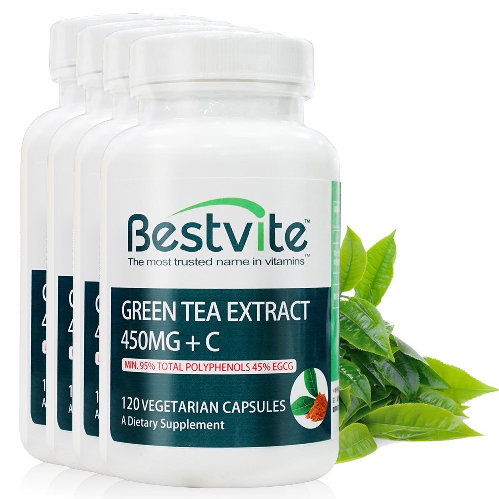 【美國BestVite】必賜力綠茶萃取+維生素C膠囊4瓶組 (120顆*4瓶)