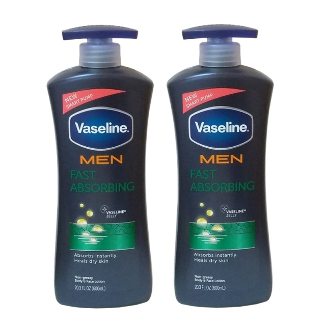 （超值二入）進口Vaseline凡士林 男士速乾型潤膚乳液(600ml)