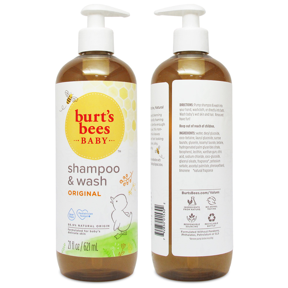 Burt s bees 蜜蜂爺爺 寶貝嬰兒洗髮沐浴露 21oz(620ml)家庭號 (新包裝瓶)