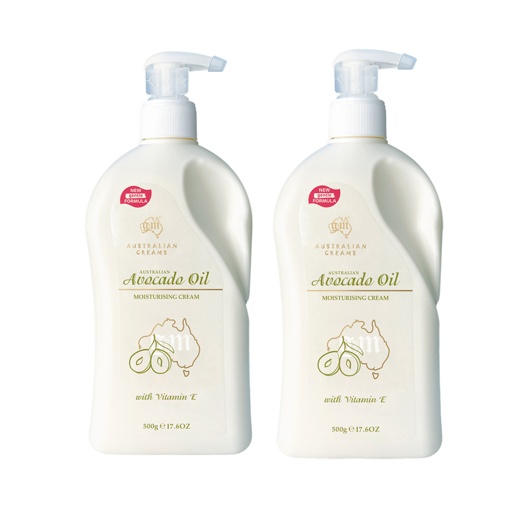 【澳洲G&M】酪梨油滋潤保濕霜含維他命E(家庭號) 500g/瓶 -2入組