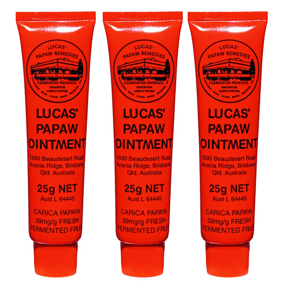 澳洲 Lucas papaw ointment 木瓜霜 護唇膏/護手霜/萬用霜 25gx3入