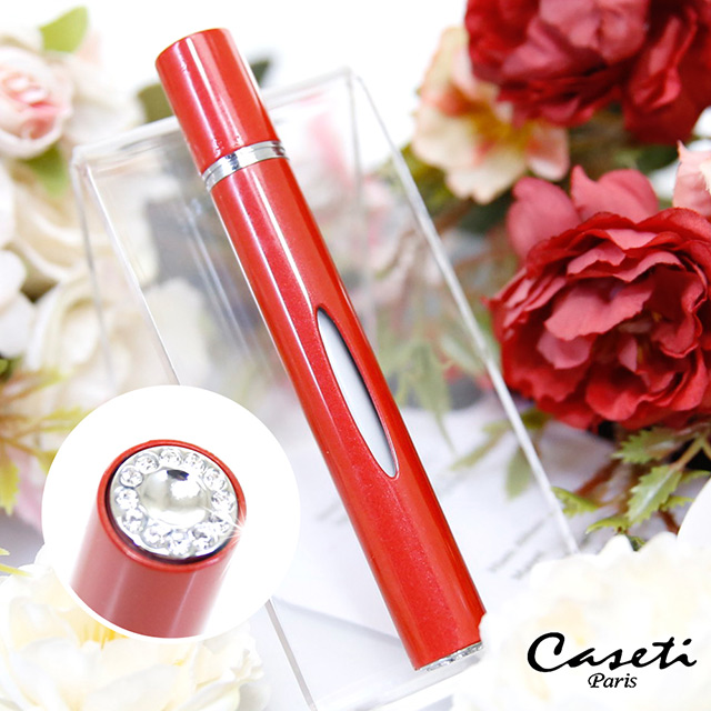 【Caseti】時尚鑲鑽香水分裝瓶(紅) 防漏鎖設計
