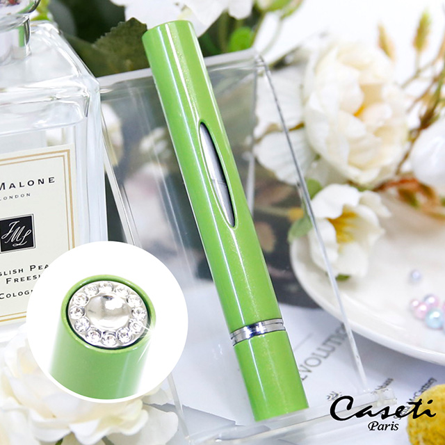 【Caseti】時尚鑲鑽香水分裝瓶(綠) 防漏鎖設計