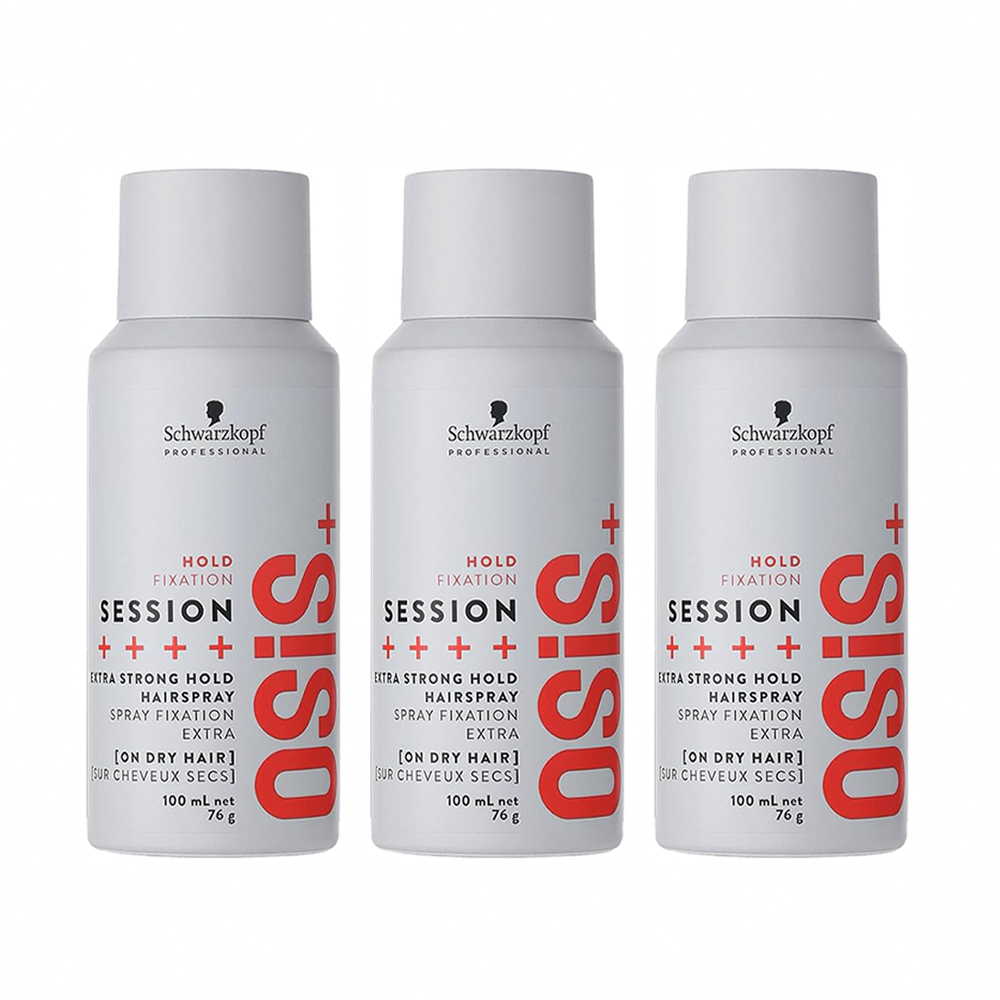 Schwarzkopf施華蔻 OSIS SESSION 黑炫風/ 黑旋風特強定型霧 100ML(3入)