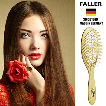 【德國FALLER芙樂梳具刷具】德國FALLER芙樂 德國製FSC橢圓櫸木氣墊木齒梳