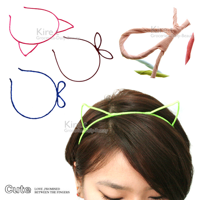 kiret 韓系鏤空細髮箍-貓耳朵 熊耳朵 蝴蝶款 超值3入 多色隨機