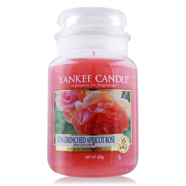 YANKEE CANDLE香氛蠟燭-陽光下的杏色玫瑰Sun-Drenched Apricot Rose(623g)