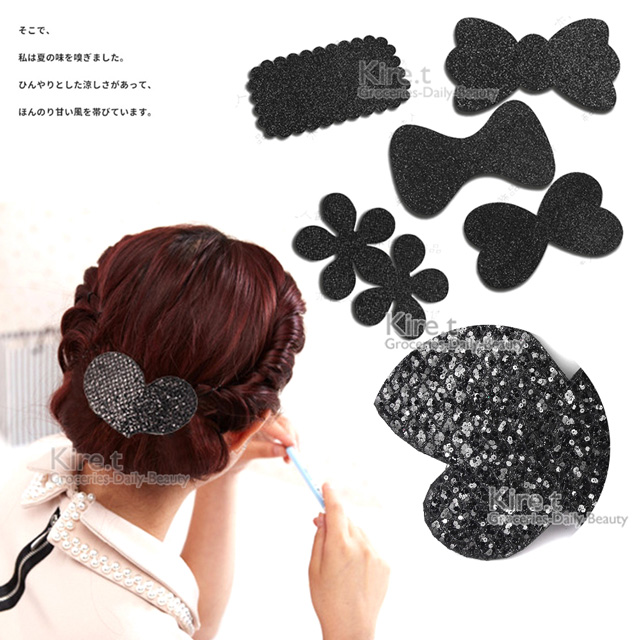 韓國 時尚黑亮片髮貼 極簡閃耀瀏海貼-超值3入 kiret