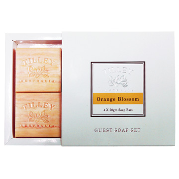 Tilley百年特莉橙花香氛蔬果皂4入禮盒(50g4入)