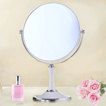 【幸福揚邑】8吋超大歐式時尚梳妝美容化妝放大雙面桌鏡圓鏡-純白