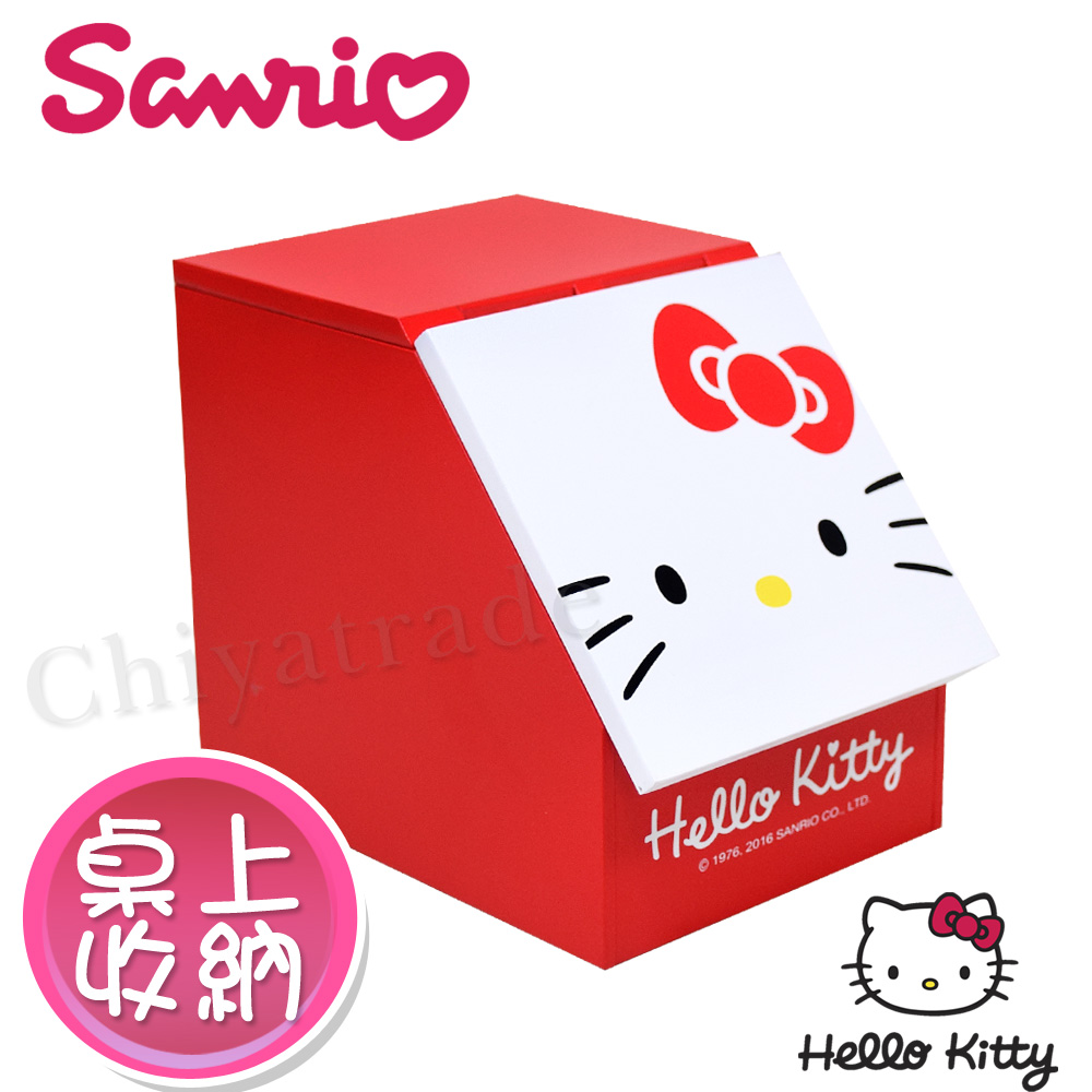 【Hello Kitty】 凱蒂貓超萌大頭造型迷你掀蓋式木製收納盒(正版授權台灣製)