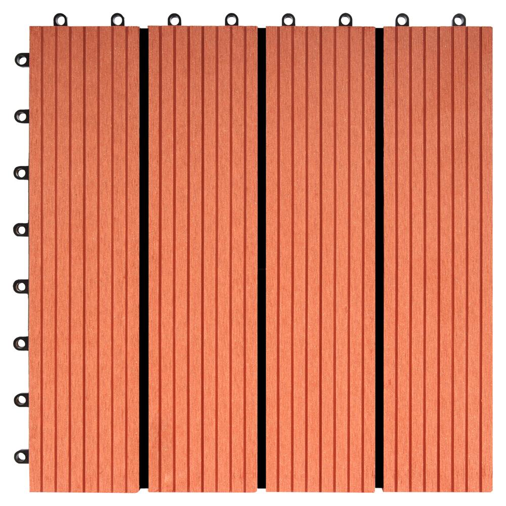 TRENY 直條 塑木地板-紅(10入)