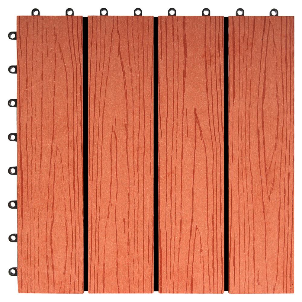 TRENY 直-木紋 塑木地板-紅(10入)