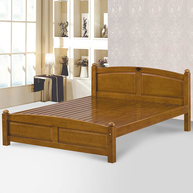 Boden-安琪5尺實木床板雙人床架