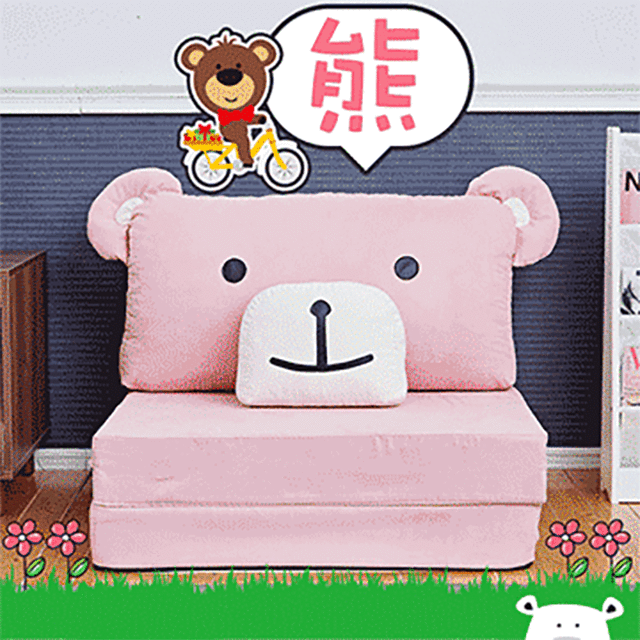 【Bennis班尼斯】熊猴尚好 雙人沙發床椅(臺灣製/可拆洗)