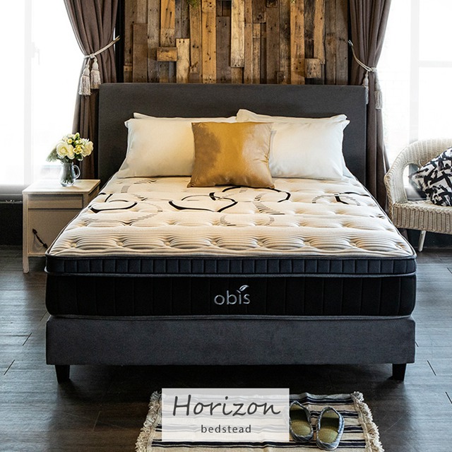 【obis】Horizon時尚繽紛雙人7尺2件式床組房間組(床頭+床底)[雙人特大6×7尺