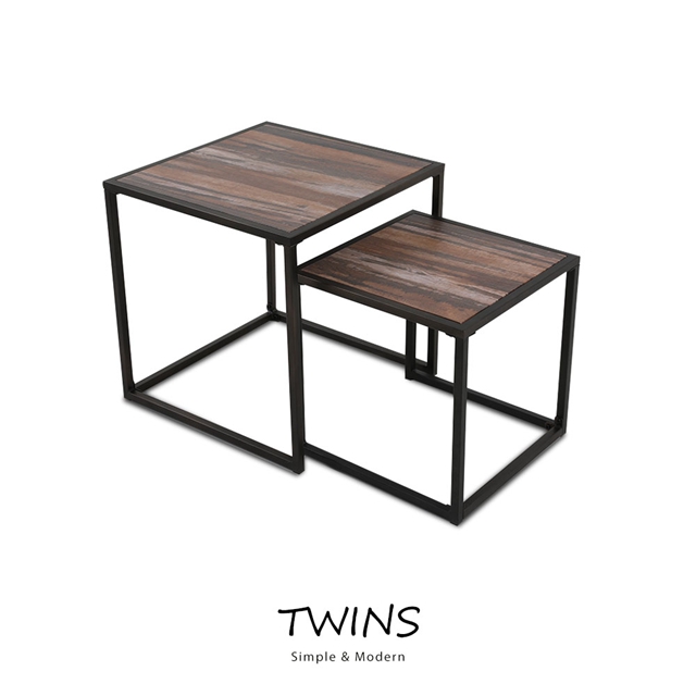 【obis】Twins時尚大小方桌DIY茶几邊桌組