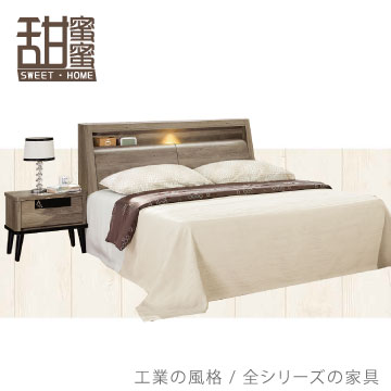 《甜蜜蜜》依蝶5尺雙人床四件組(床頭+床底+床頭櫃x2)