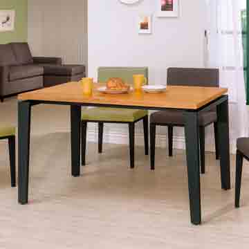 AS-派恩4.3尺實木面黑腳餐桌-130x80x75cm