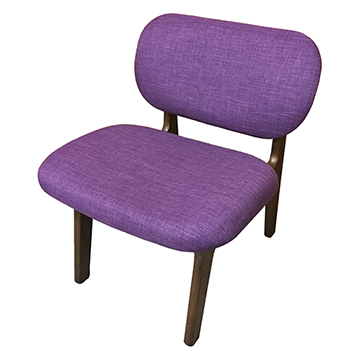 AS-Emily胡桃色紫布面實木餐椅-60x59x74cm
