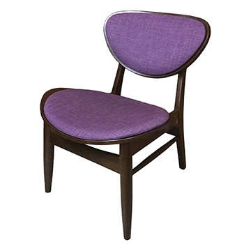AS-Fanny胡桃色紫布面實木餐椅-59x52x71cm