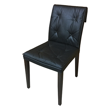 AS-Iris黑皮面實木餐椅-46.5x53x91cm
