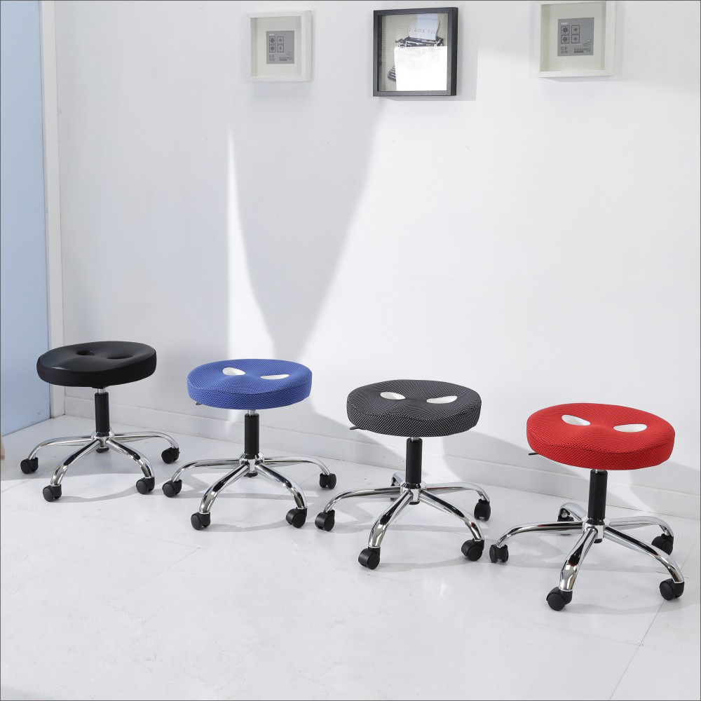 BuyJM 厚8公分立體成型泡棉圓型鐵腳旋轉椅/電腦椅