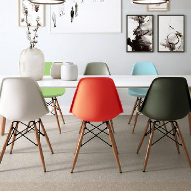 E-home 二入組 EMS北歐經典造型餐椅 六色可選