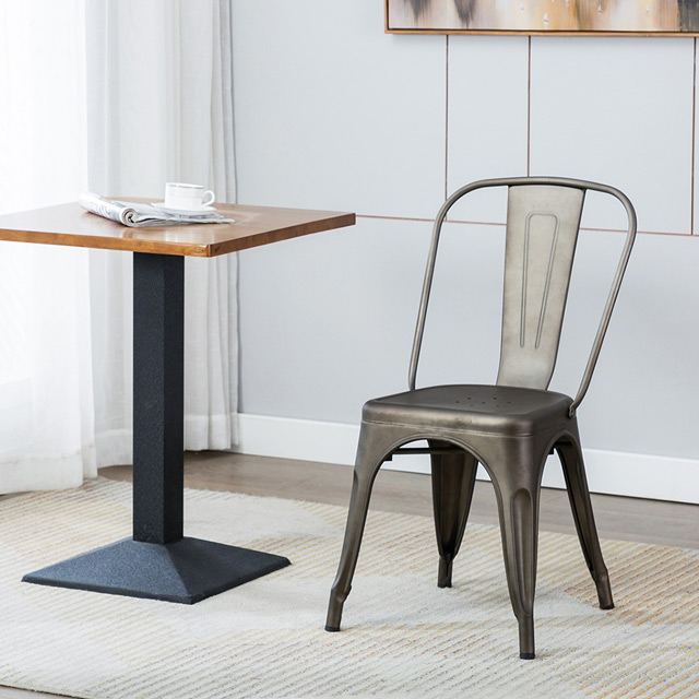 E-home 兩入組 Sidney希德尼工業風金屬高背餐椅-六色可選