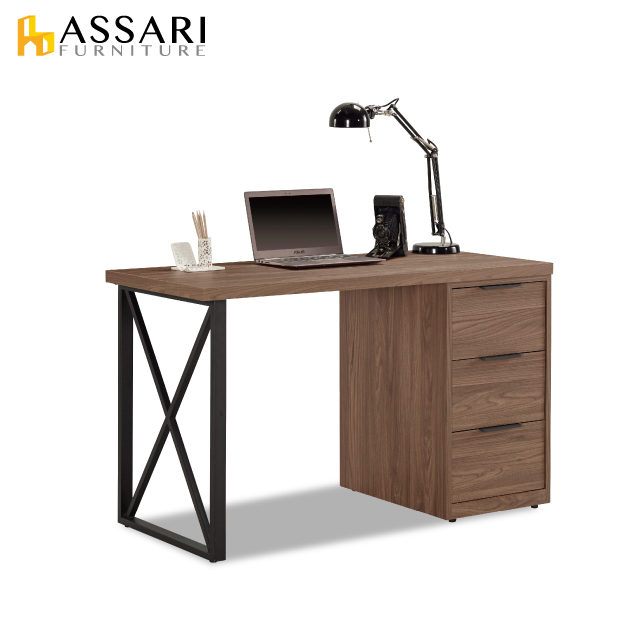 ASSARI-諾艾爾4尺三抽書桌(寬121x深57x高76cm)